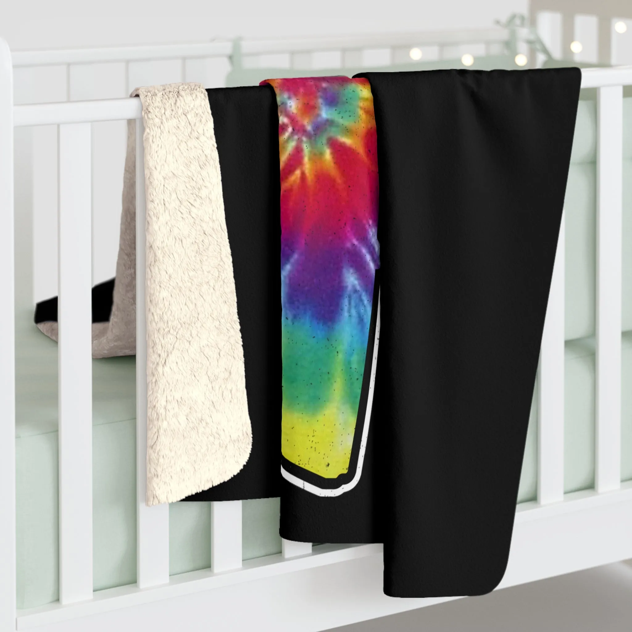 Massachusetts Tie Dye Sherpa Fleece Blanket