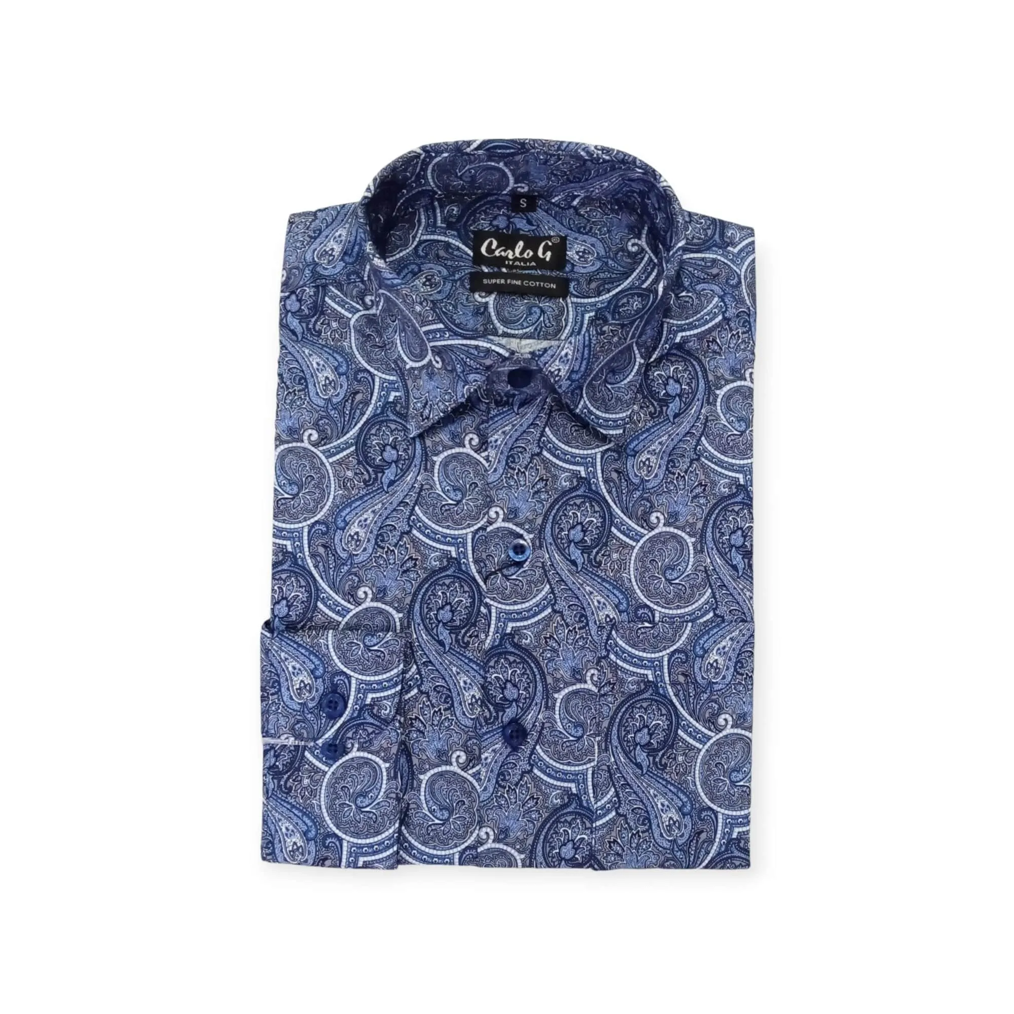 Men"s Carlo G Long Sleeve Shirt Blue