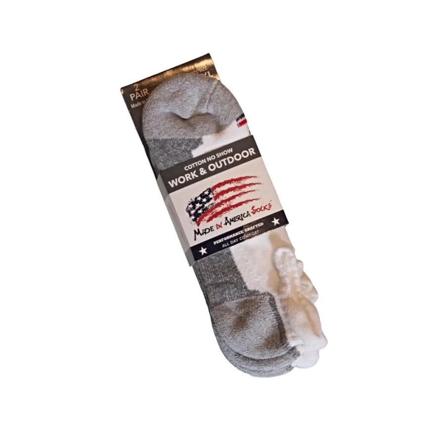 Men's Cotton No Show Work Socks L/XL - 2 Pack