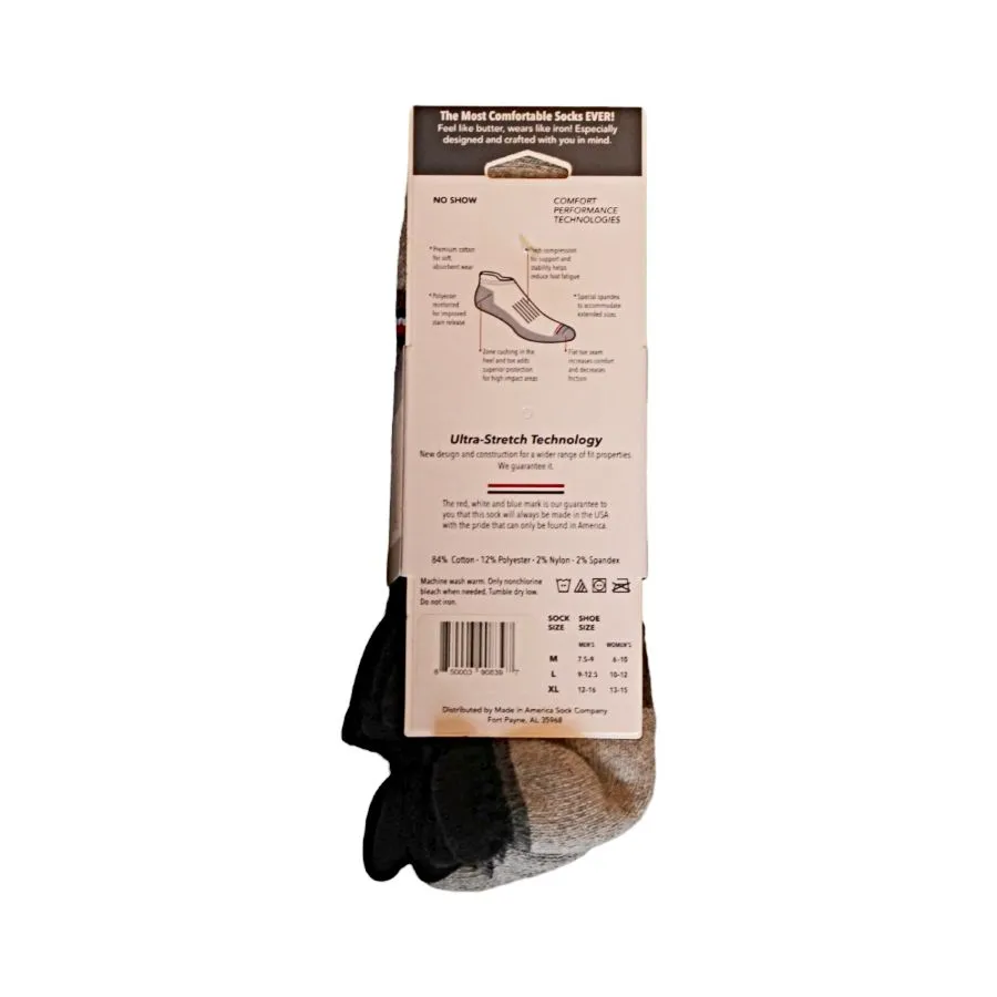 Men's Cotton No Show Work Socks L/XL - 2 Pack