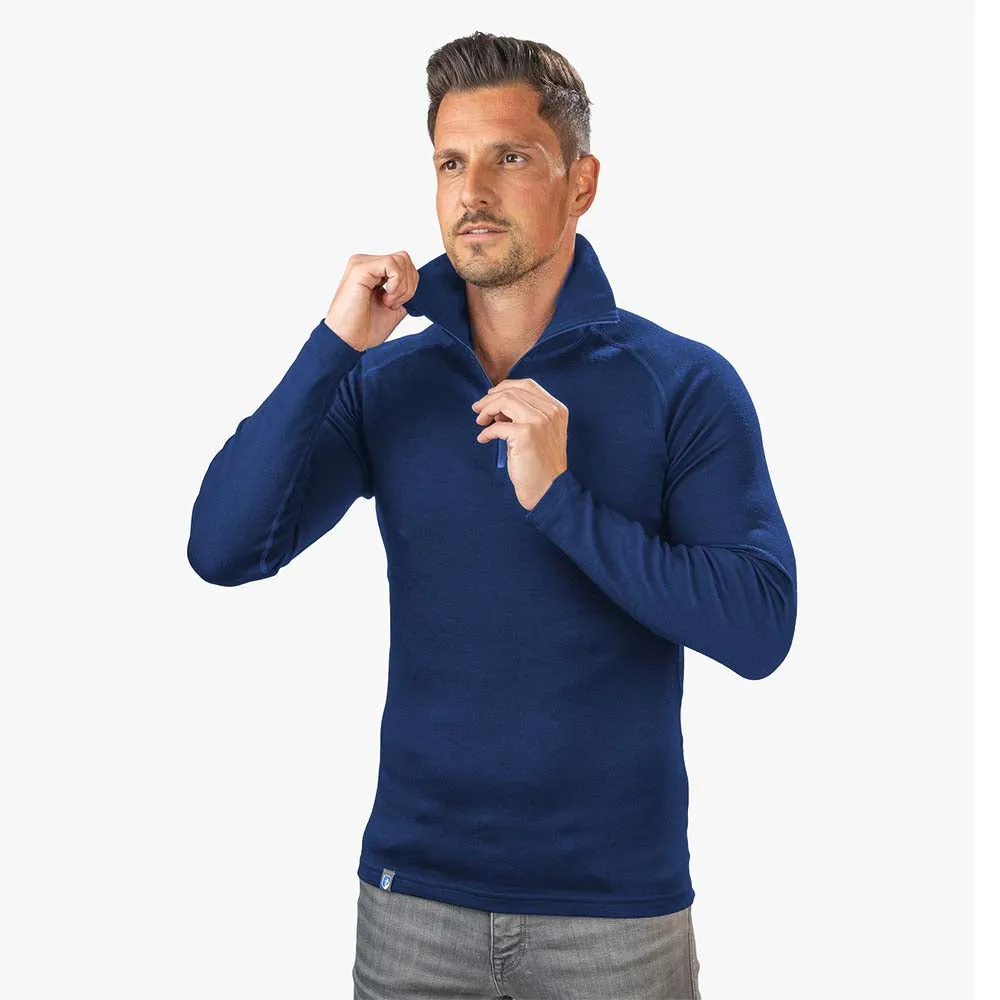 Merino Langarmshirt mit Zip Herren 230 g/m2