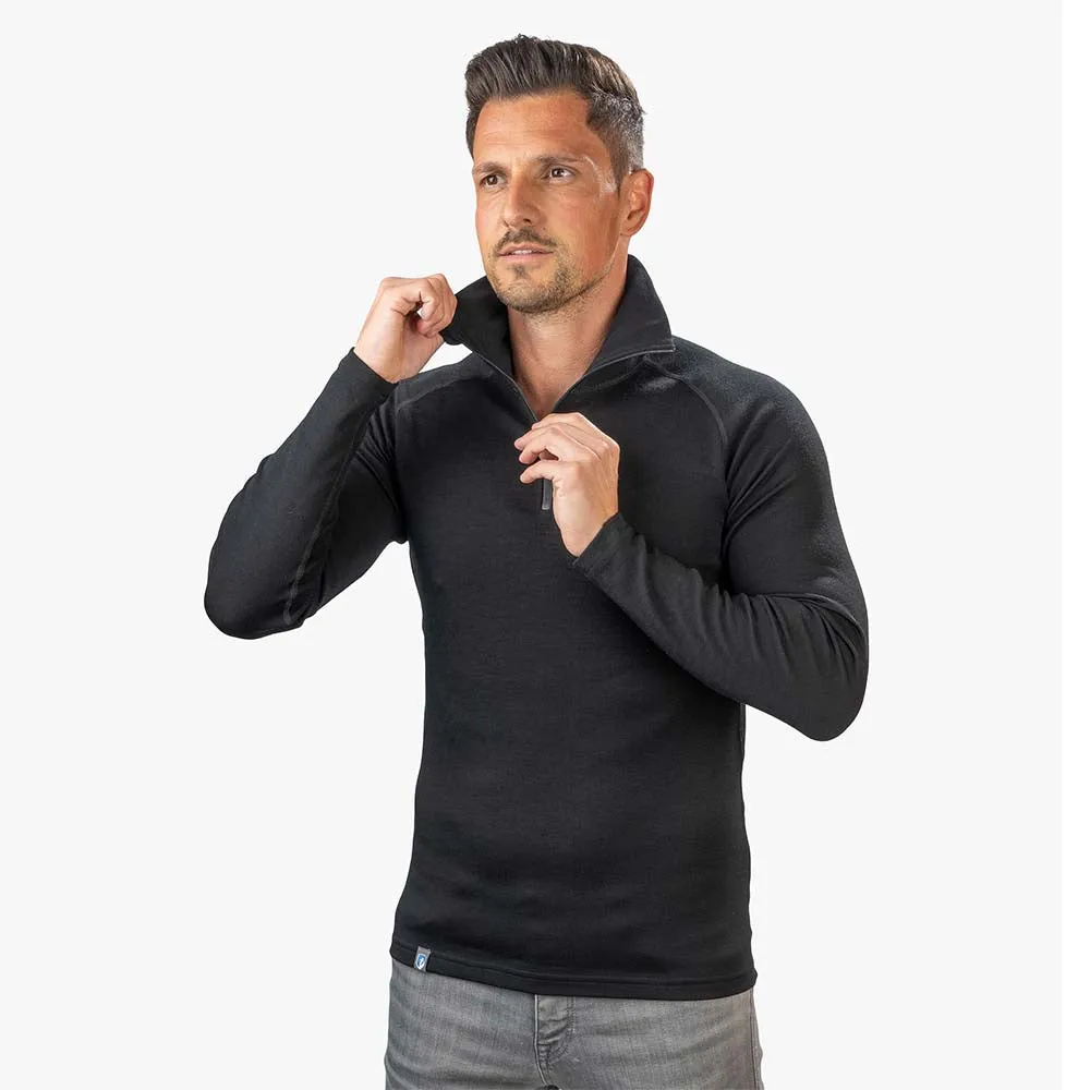 Merino Langarmshirt mit Zip Herren 230 g/m2