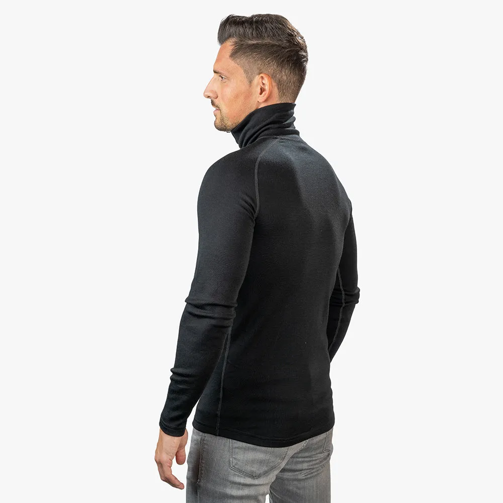 Merino Langarmshirt mit Zip Herren 230 g/m2