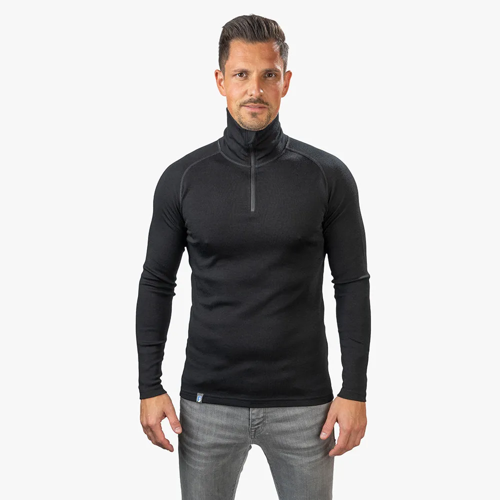 Merino Langarmshirt mit Zip Herren 230 g/m2