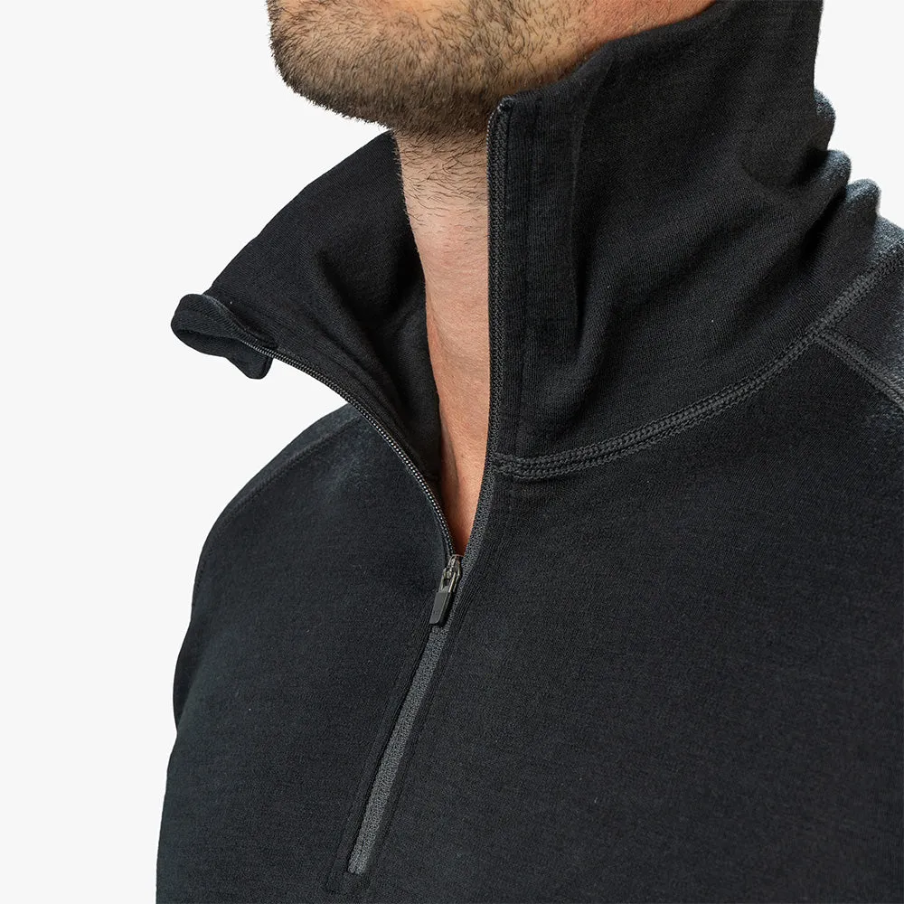 Merino Langarmshirt mit Zip Herren 230 g/m2