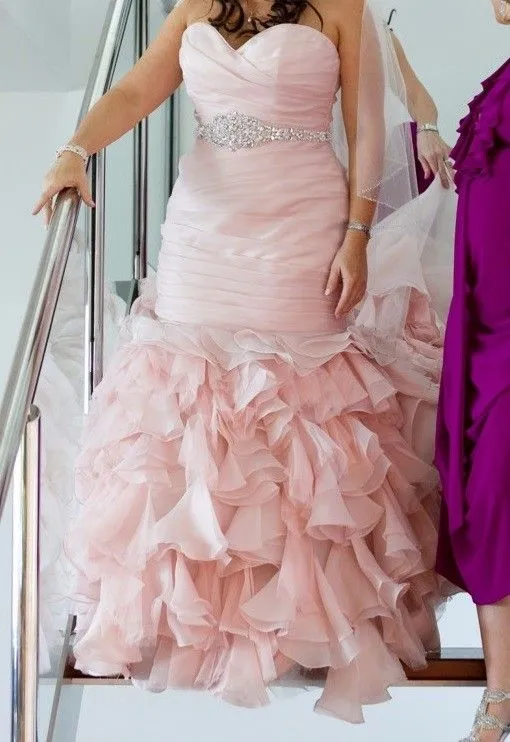 Mermaid Blush Pink Wedding Dress