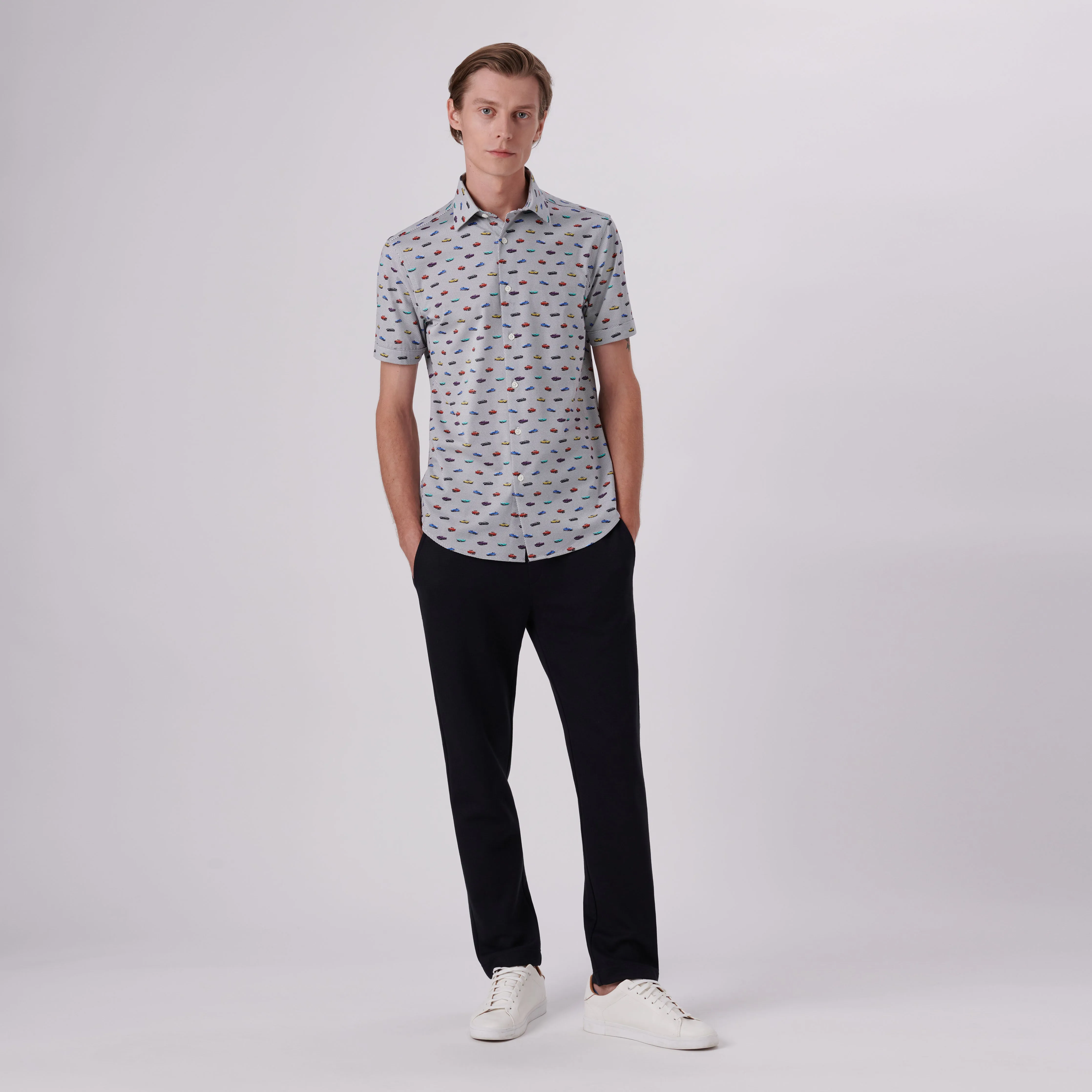 Miles Vintage Cars Print OoohCotton Short Sleeve Shirt