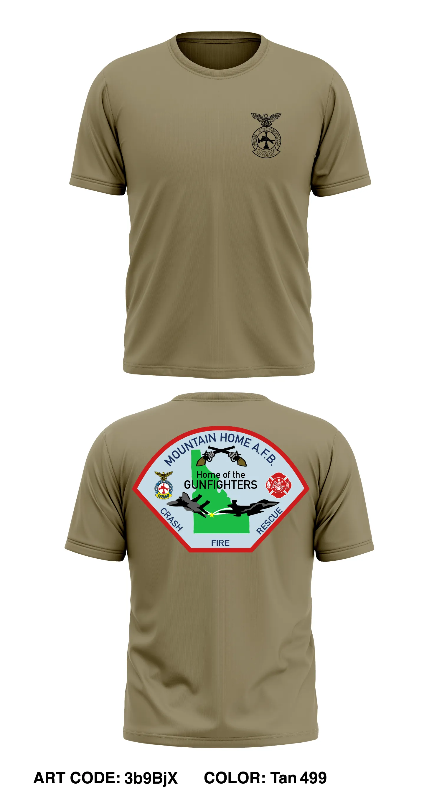 Mountain Home AFB Fire Department Store 1 Core Men's SS Performance Tee - 3b9BjX