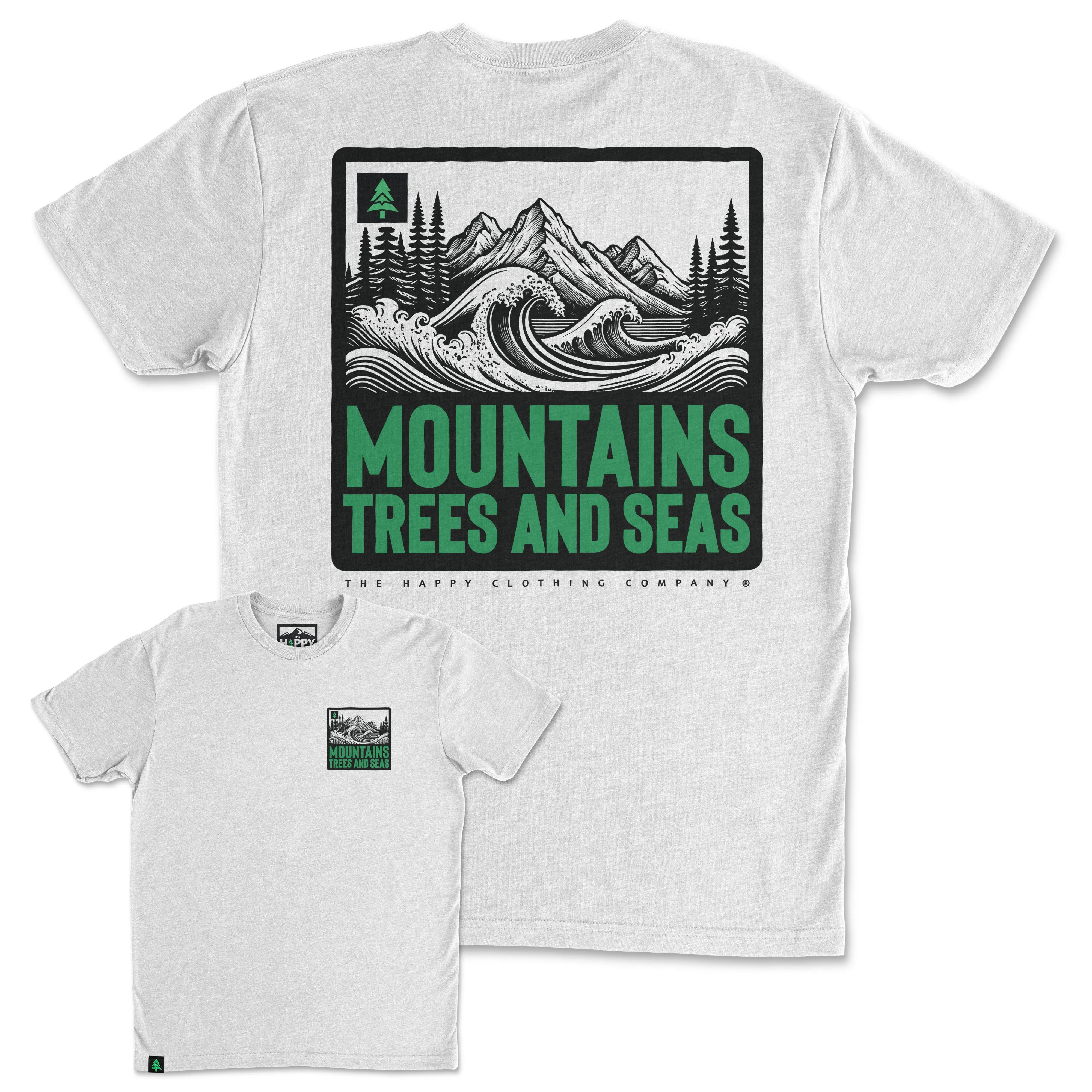 Mountains, Trees and Seas Back Print 'Trail Tee' | Lightweight Blend |