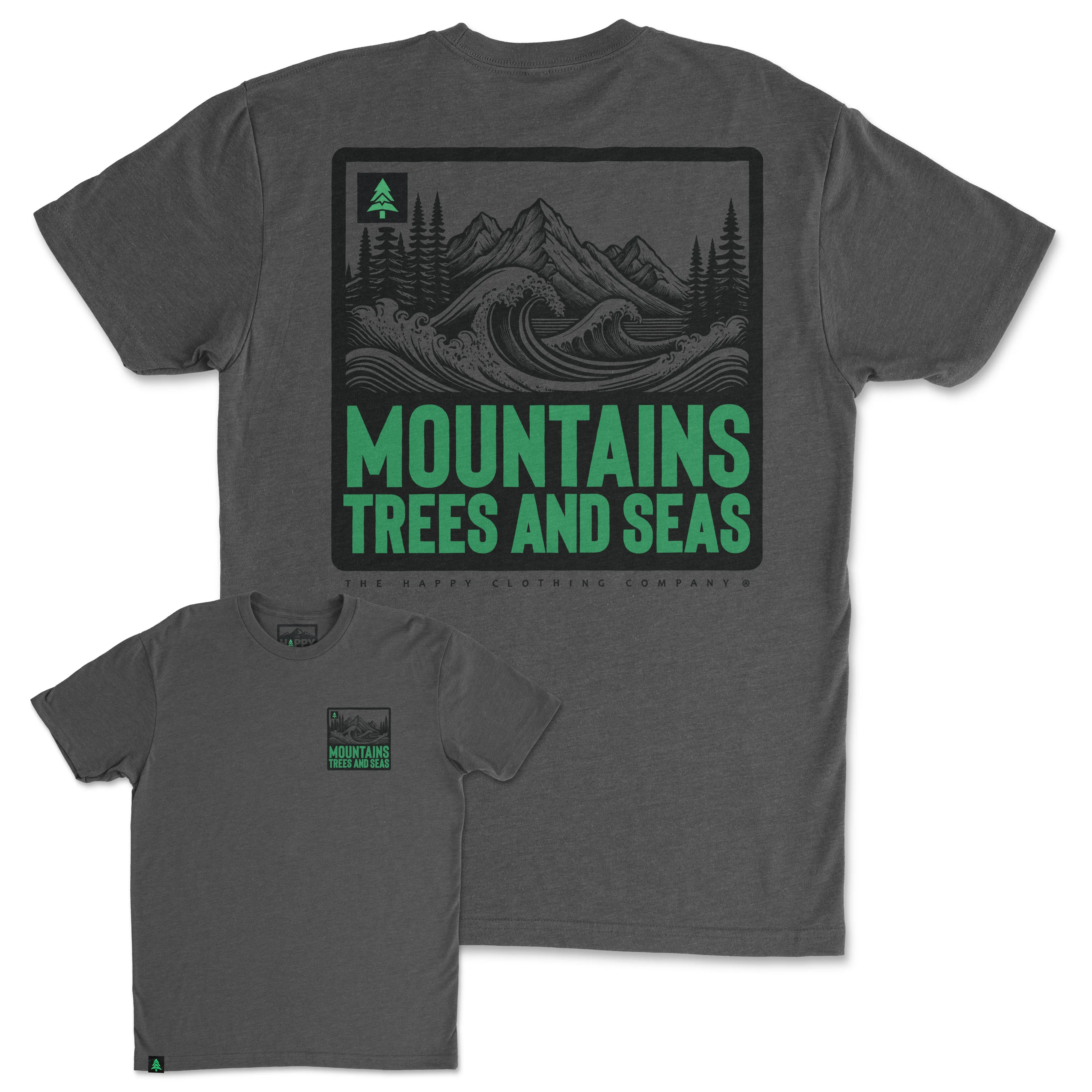 Mountains, Trees and Seas Back Print 'Trail Tee' | Lightweight Blend |
