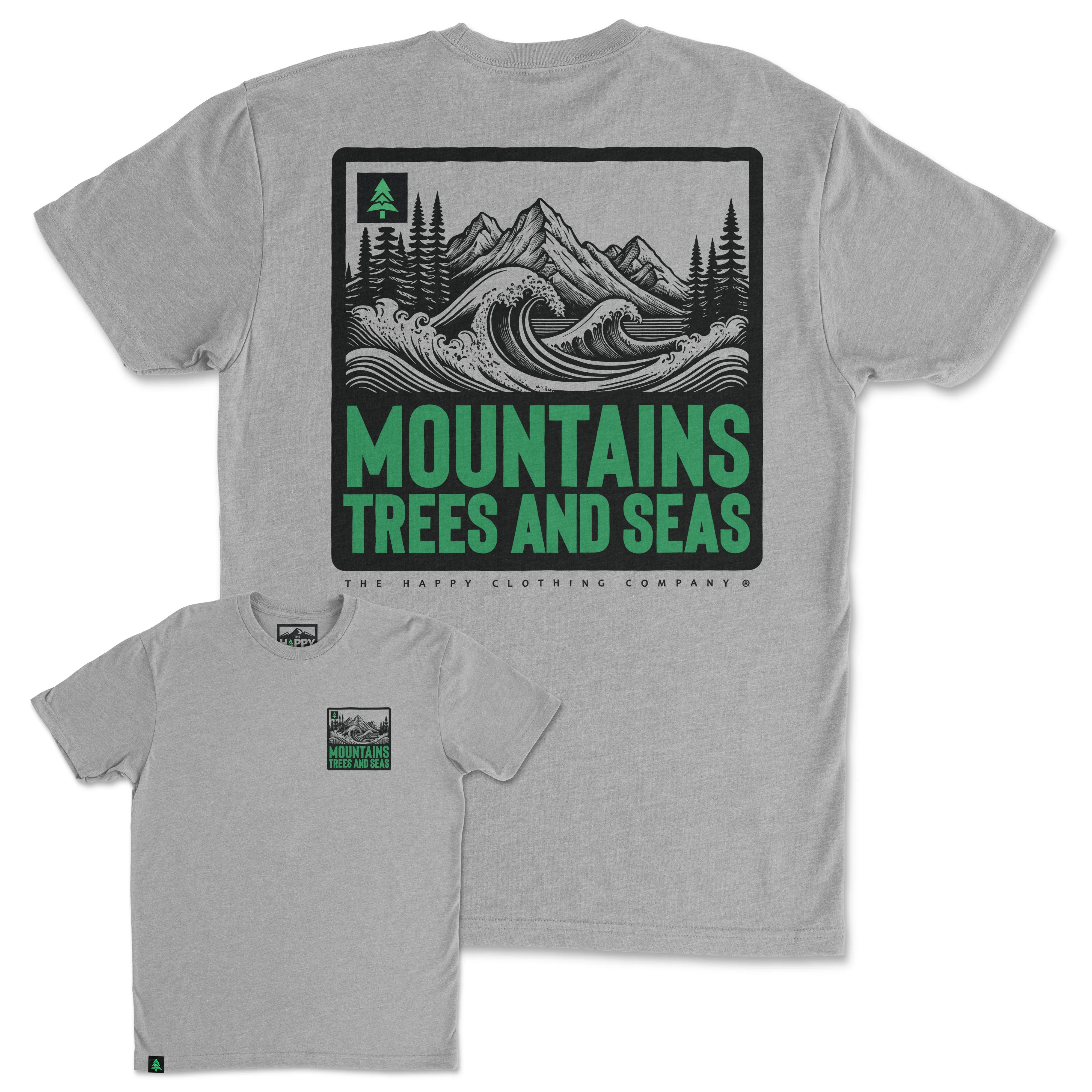 Mountains, Trees and Seas Back Print 'Trail Tee' | Lightweight Blend |