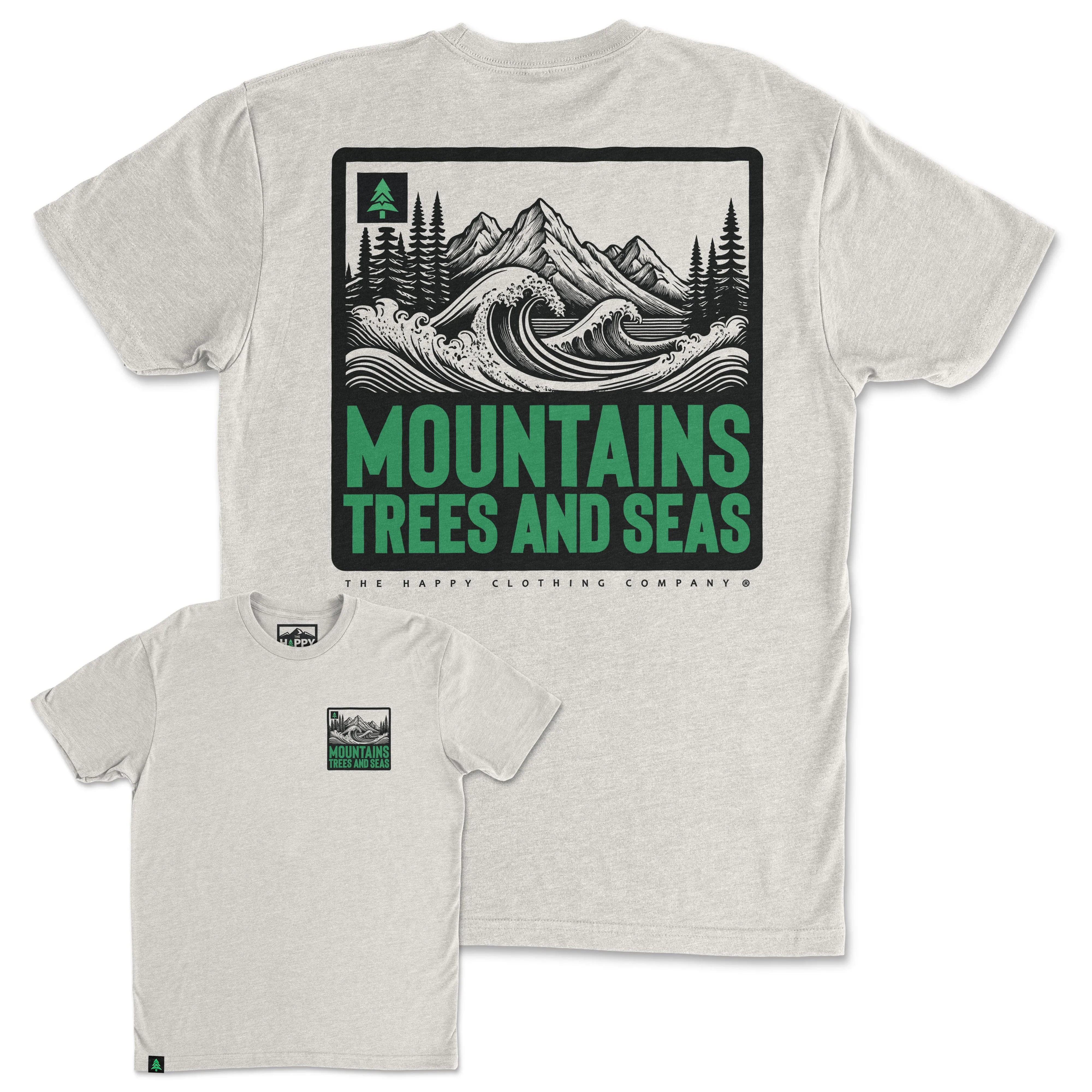 Mountains, Trees and Seas Back Print 'Trail Tee' | Lightweight Blend |