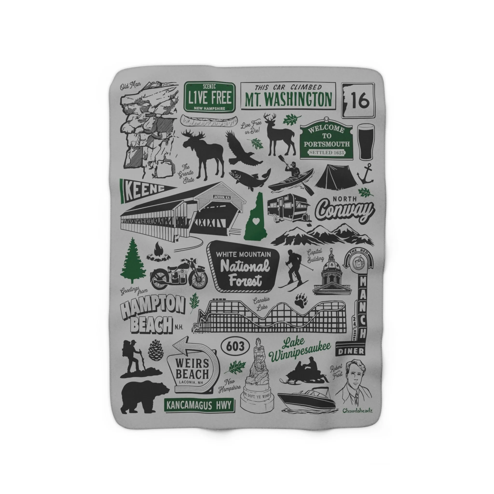 New Hampshire Tourist Attraction Sherpa Fleece Blanket