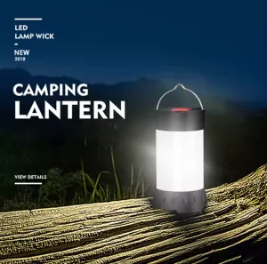 New Magnetic Portable White Red Camping Lantern 5 Level Brightness Hanging Tent usb rechargeable Emergency Flashlight 18650 Battery