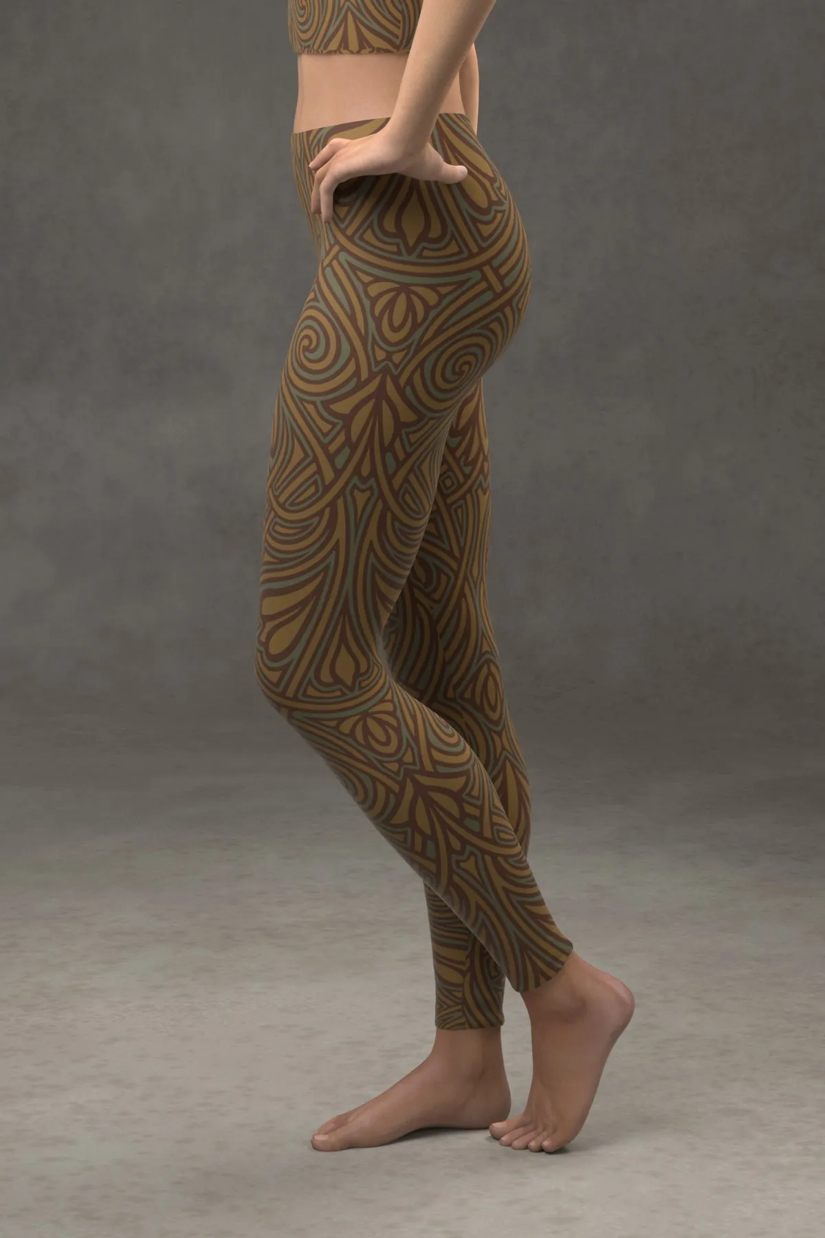 Nouveau Vines Leggings: Forest