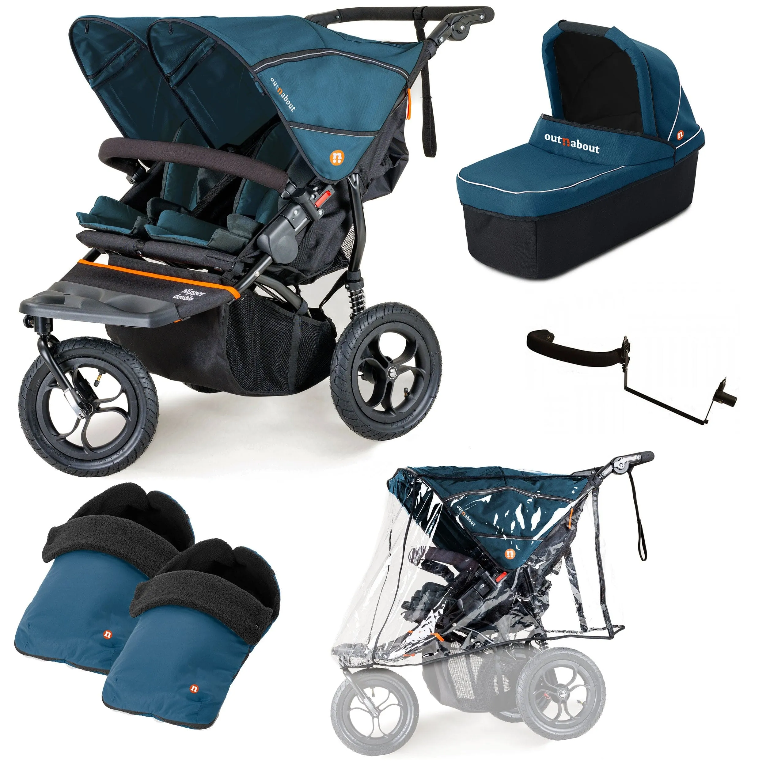 Out n About Nipper Double Duo Essentials Bundle in Highland Blue