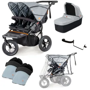 Out n About Nipper Double Duo Essentials Kit in Rock Salt Grey