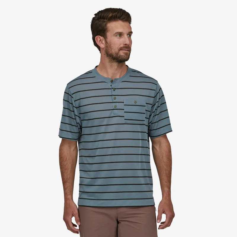 Patagonia Men's Capilene® Cool Trail Bike Henley- Furrow Stripe Plume Grey