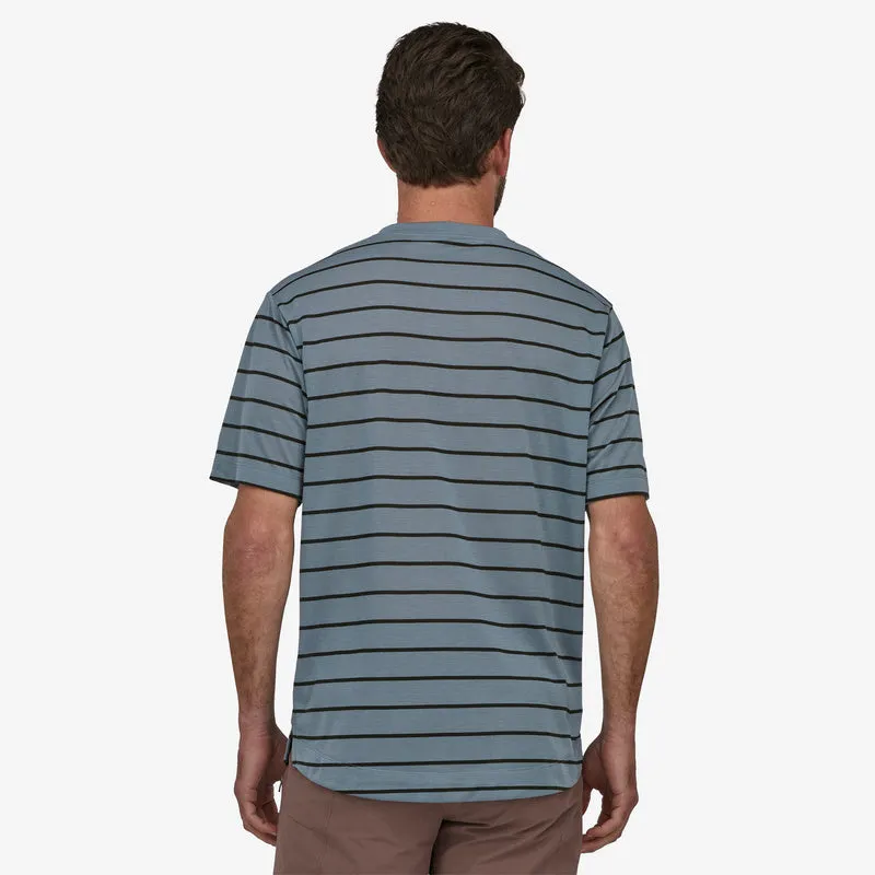 Patagonia Men's Capilene® Cool Trail Bike Henley- Furrow Stripe Plume Grey