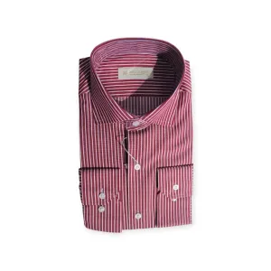 Paul  Le Guen Long Sleeve Stripe Shirt Maroon