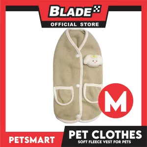 Pet Clothes Bunny Soft Fleece Vest Sando Shirt Brown (Medium) for Cats and Dogs
