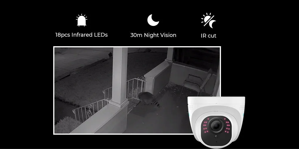 PoE IP Camera  5MP SD card slot Dome Security Outdoor Surveillance Camera CCTV Nightvision Video Surveillance RLC-520