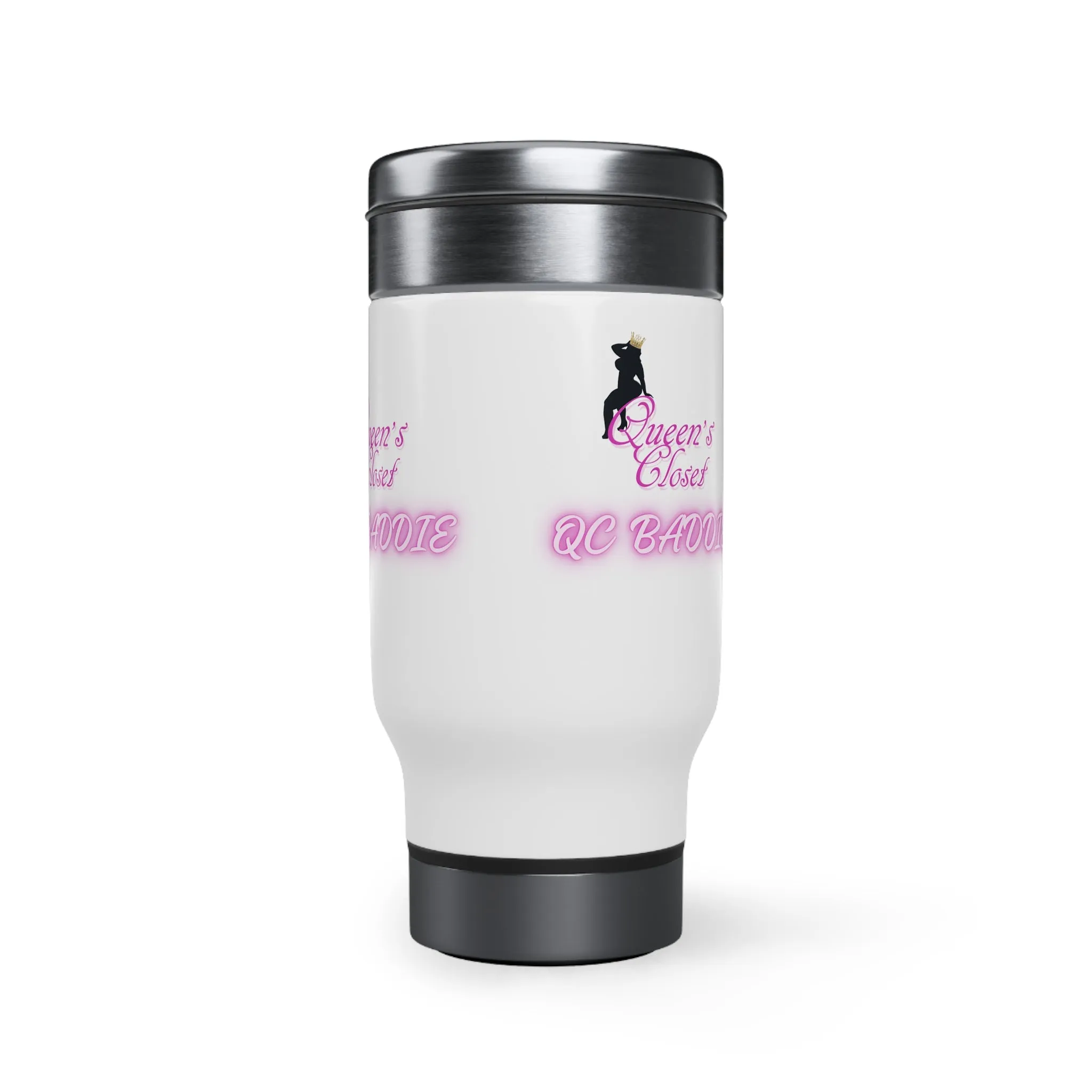 QC Stainless Steel Travel Mug with Handle, 14oz