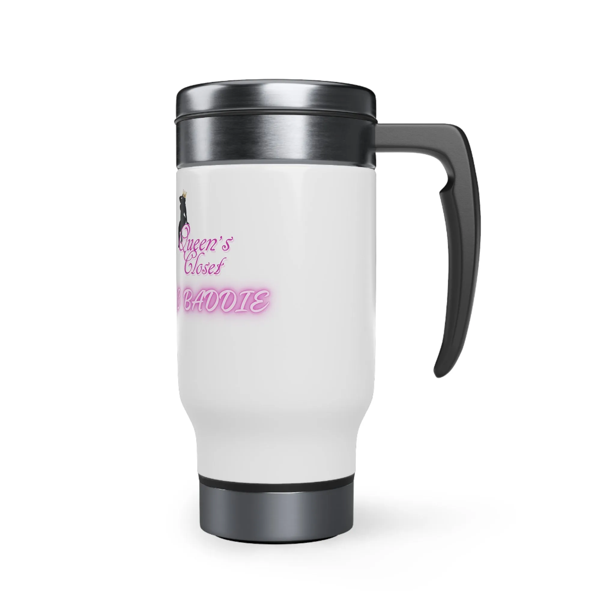 QC Stainless Steel Travel Mug with Handle, 14oz