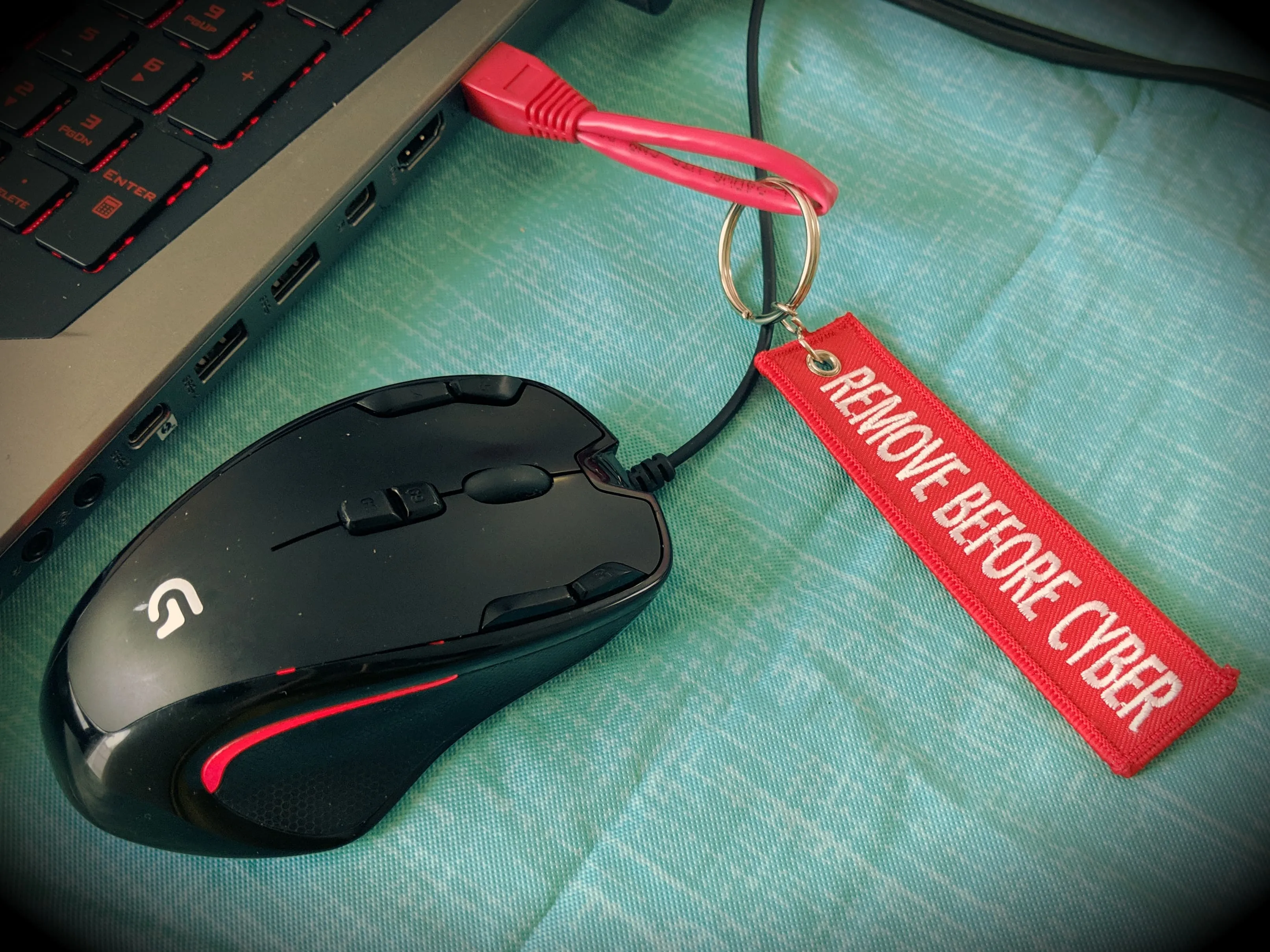 "Remove Before Cyber" Morale Patch Keychain & RJ45 Loopback Device