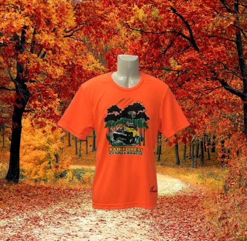 RAINFOREST CHALLENGE DRY FIT T-SHIRT - HI VISIBILITY ORANGE - RFC-M