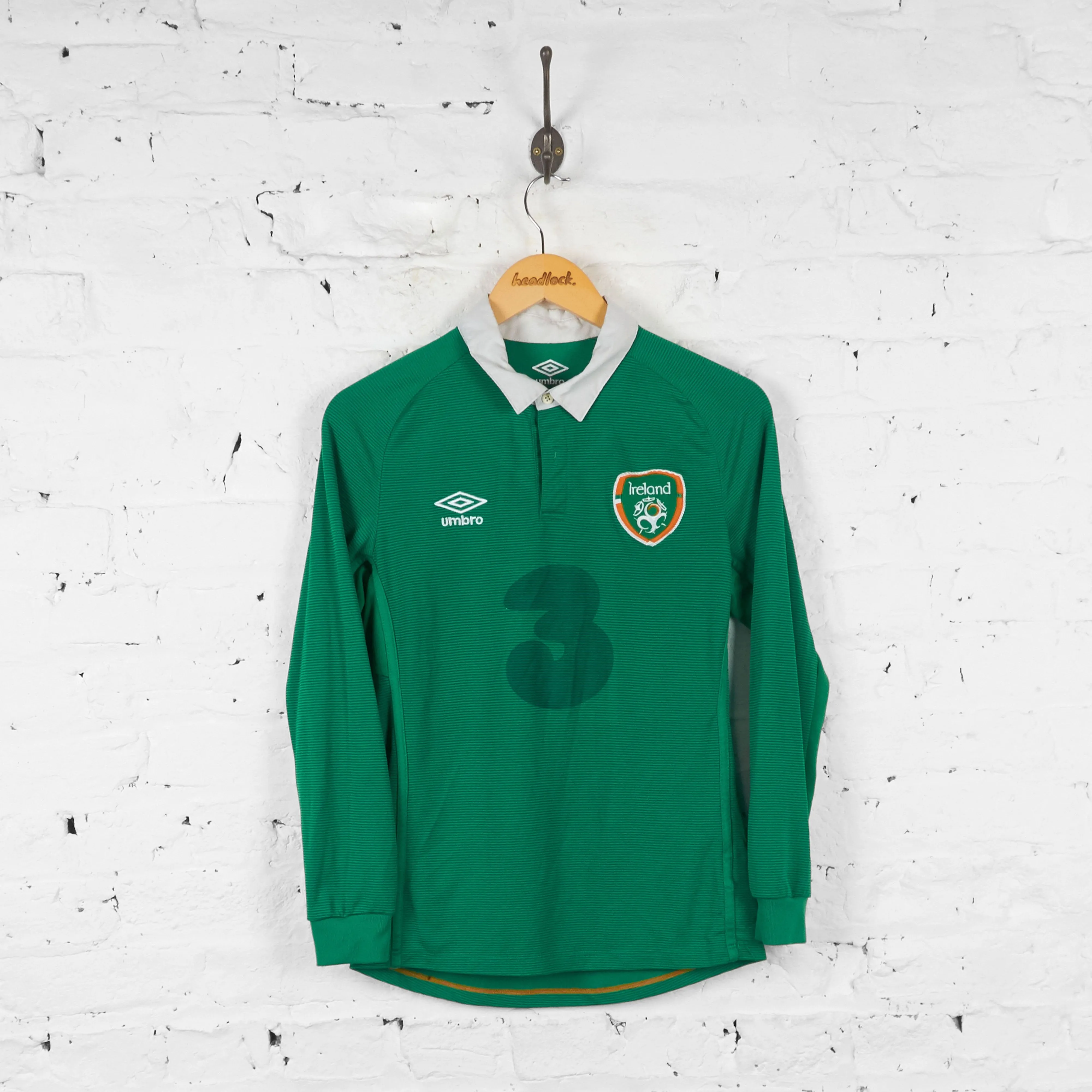 Republic of Ireland 2014 Long Sleeve Home Football Shirt - Green - S