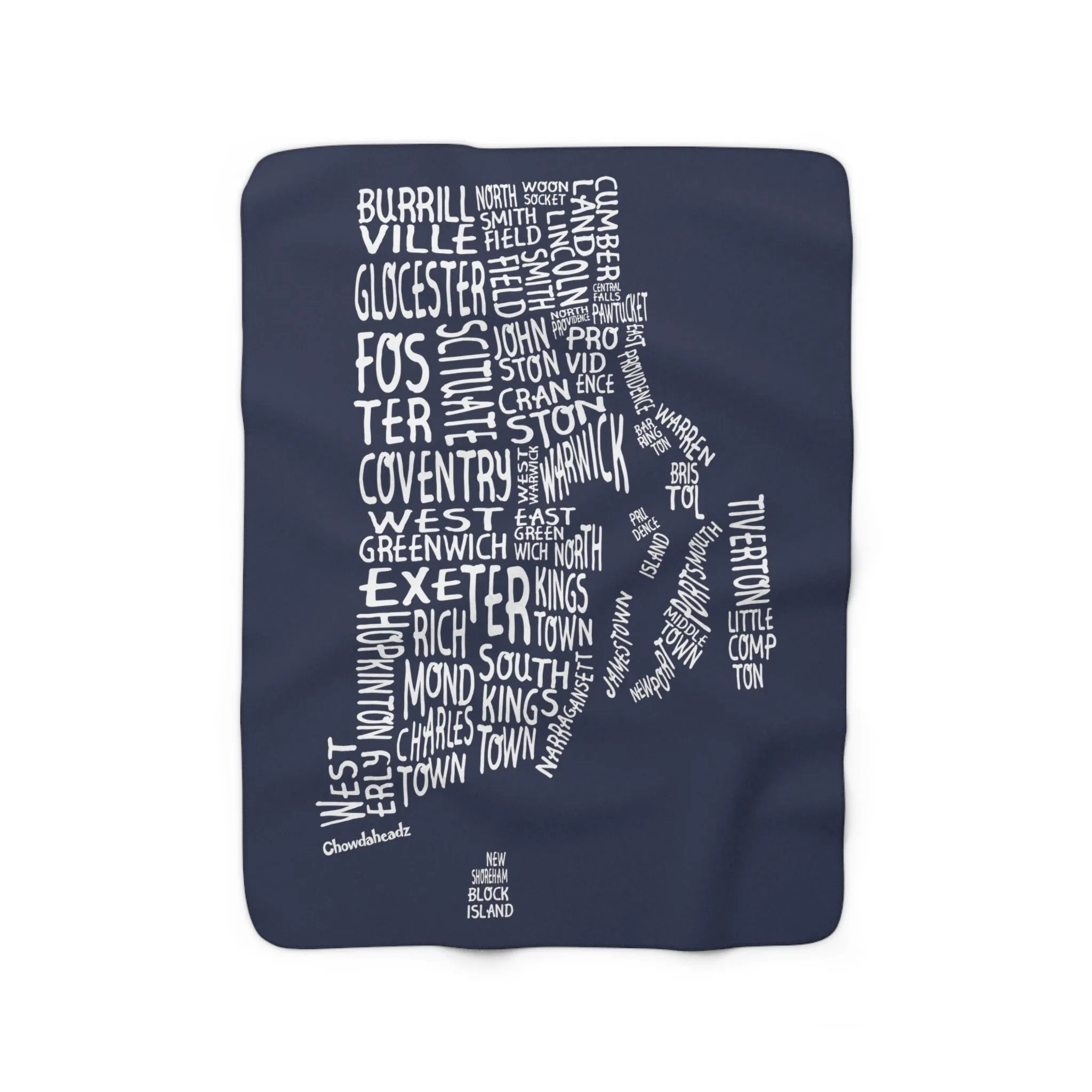 Rhode Island Cities & Towns Sherpa Fleece Blanket