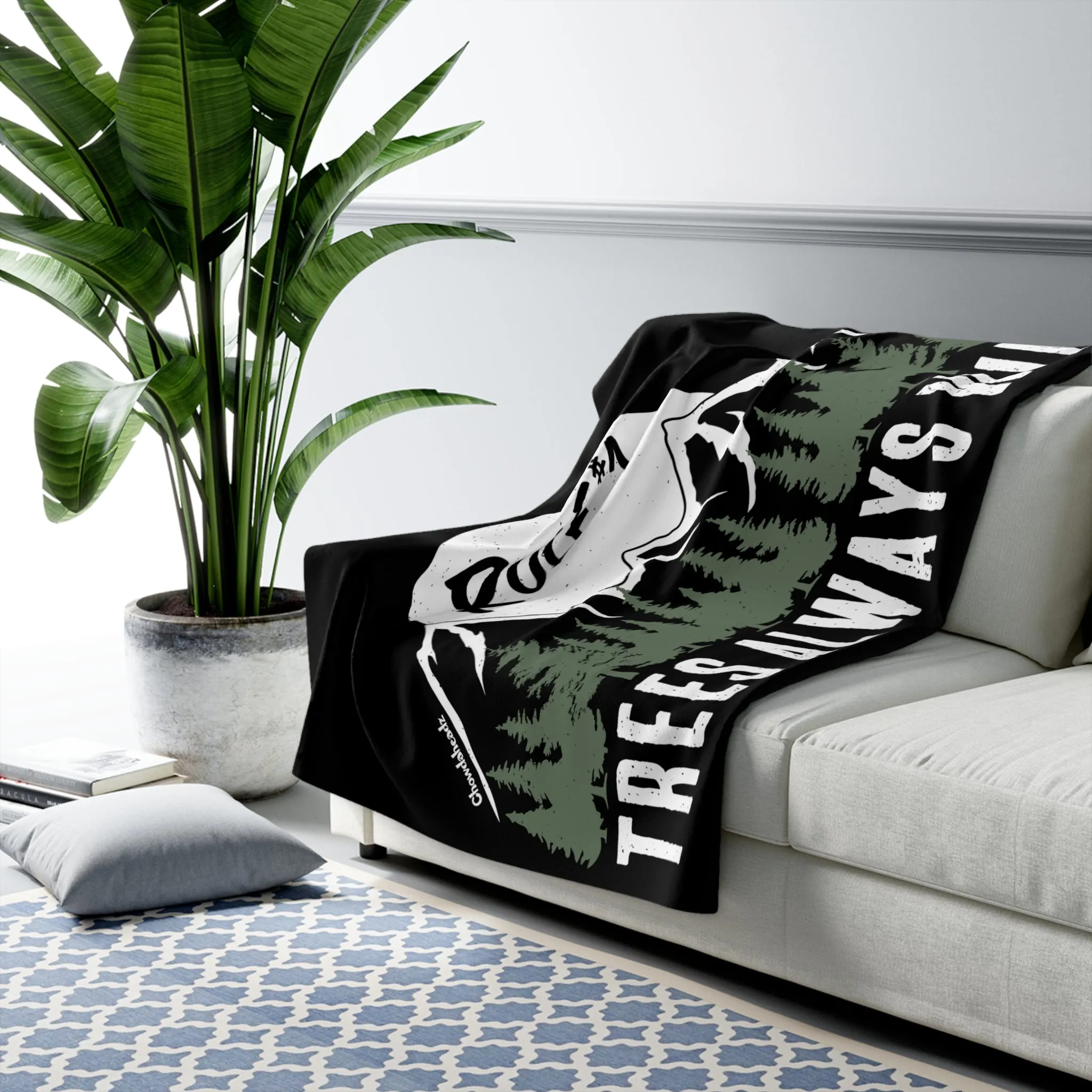 Rule #1 Trees Always Win Sherpa Fleece Blanket