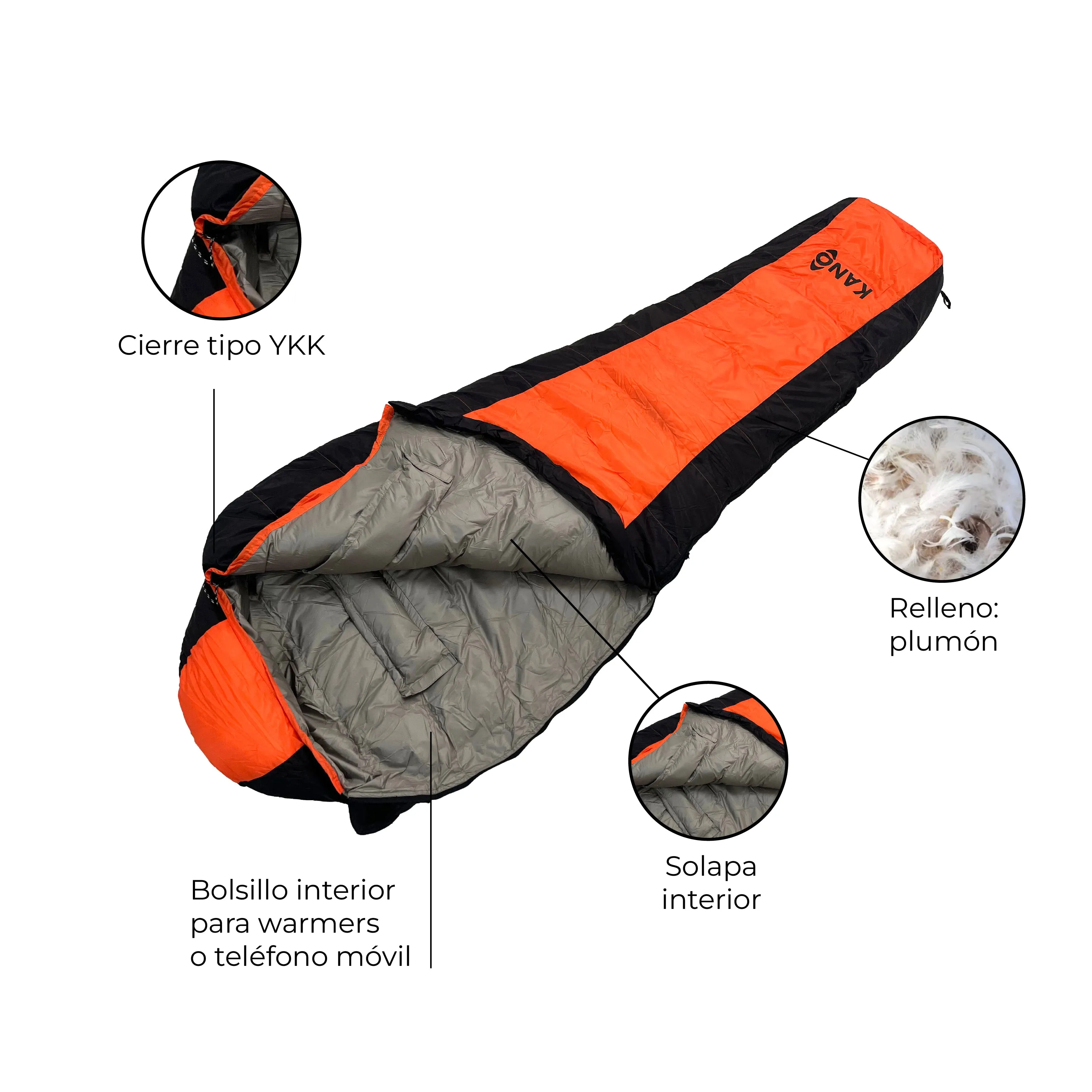 Saco de Dormir 4 Estaciones Aconcagua Naranjo