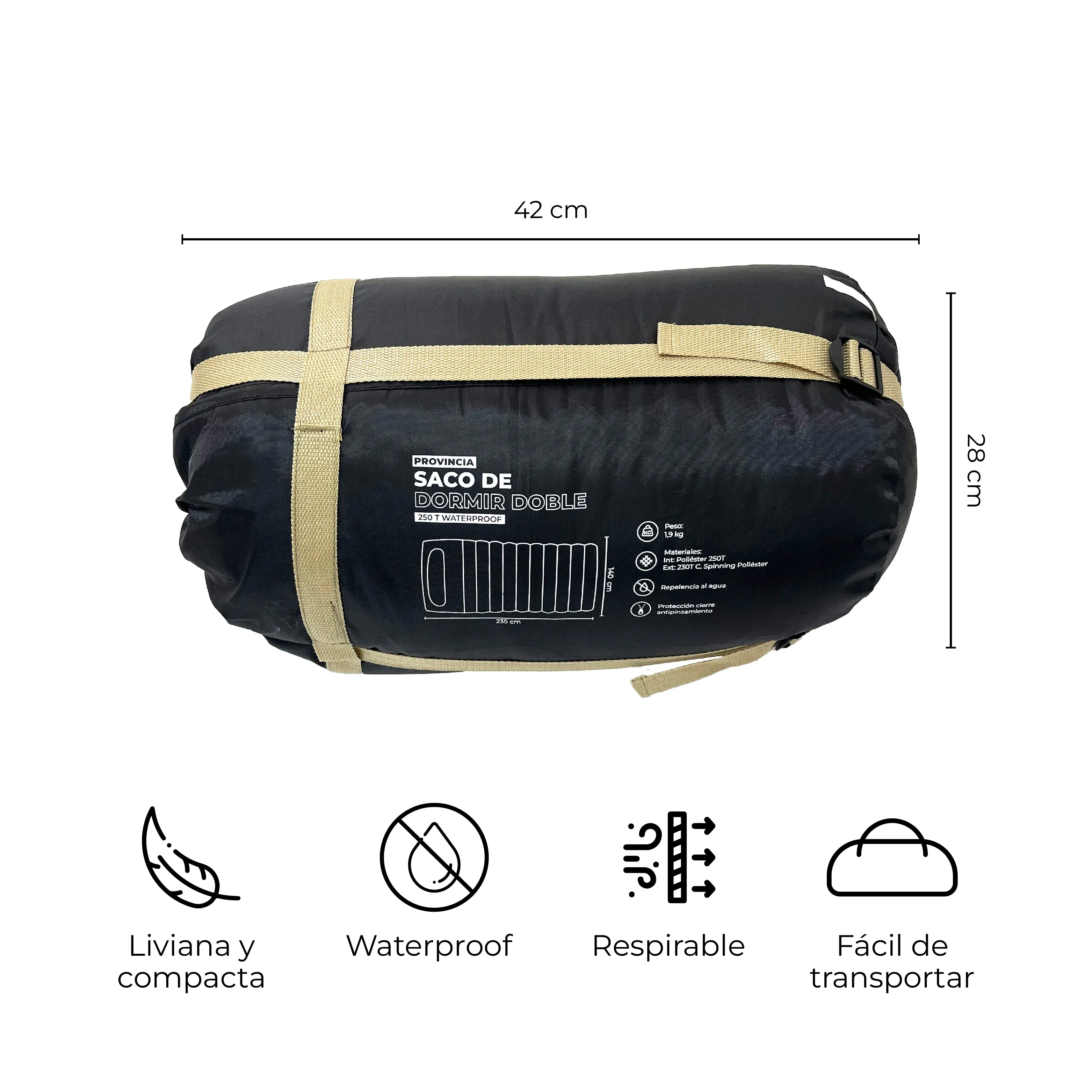 Saco de Dormir Doble Waterproof Provincia