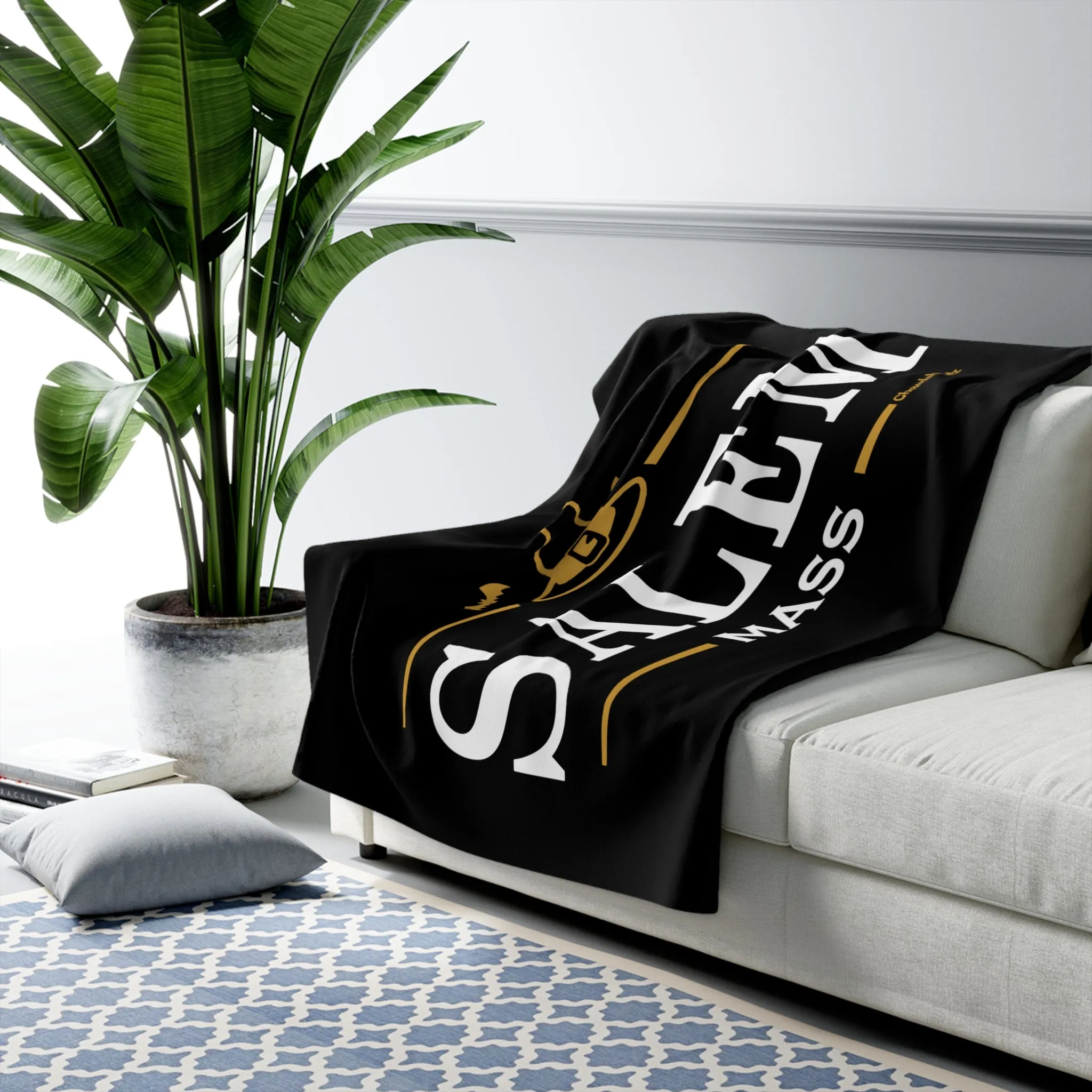 Salem Mass Logo Sherpa Fleece Blanket