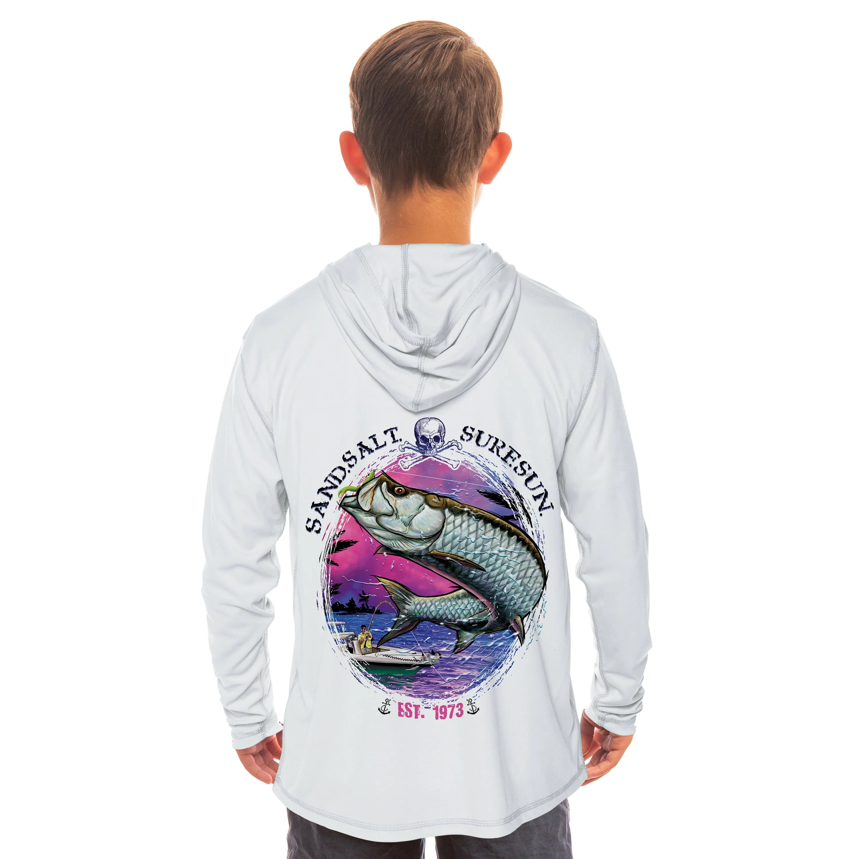 Saltwater Fish Tarpon Youth Solar Hoodie