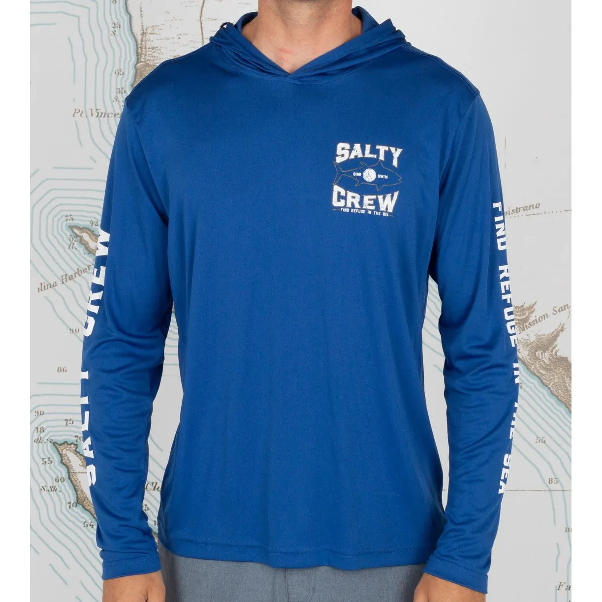 Salty Crew Tight Lines Hood Sunshirt - Royal