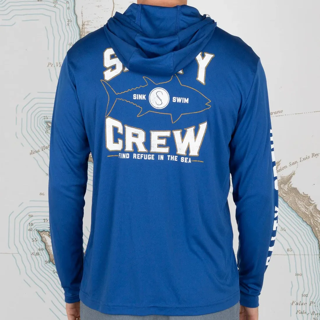 Salty Crew Tight Lines Hood Sunshirt - Royal