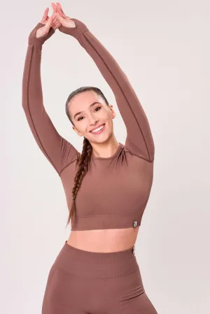 SEAMLESS LONG-SLEEVE CROP Damen Langarmshirt