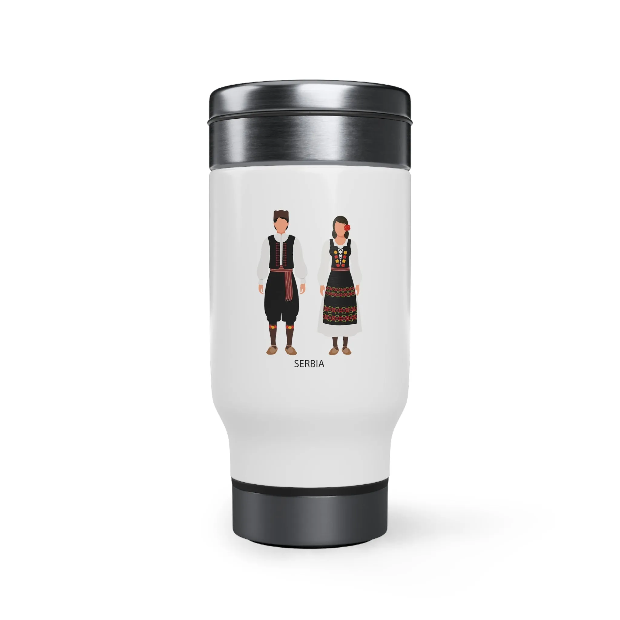 Serbia Stainless Steel Travel Mug with Handle, 14oz