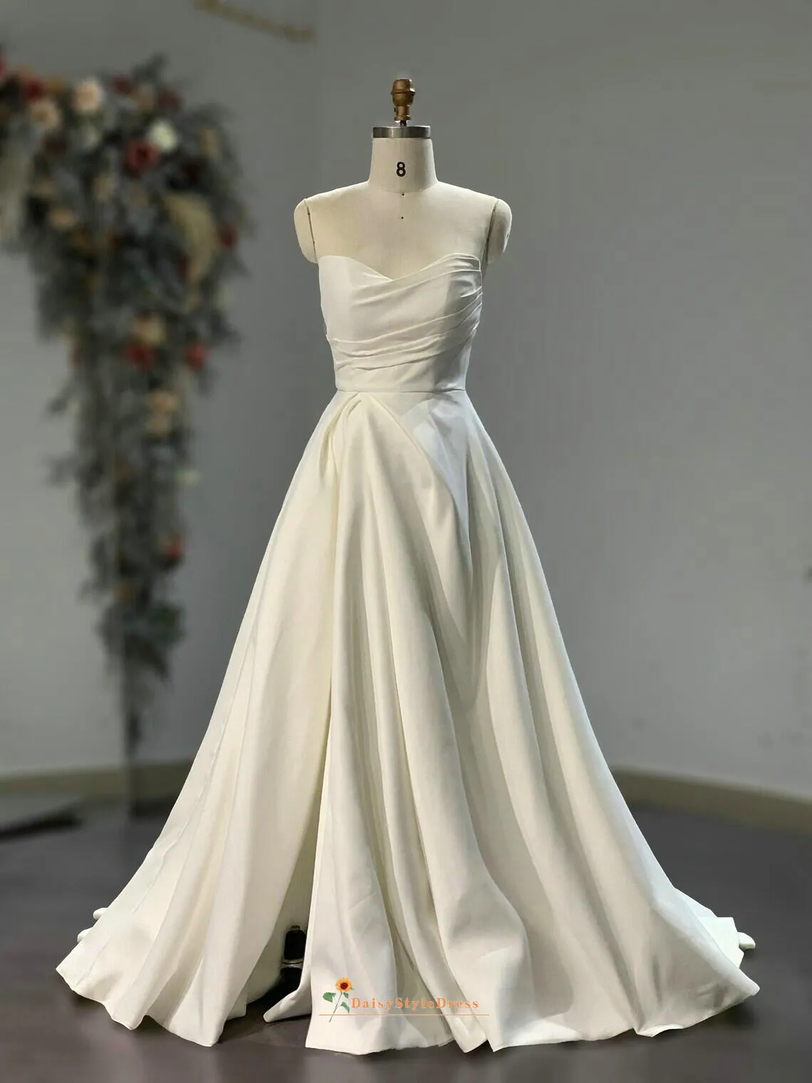 Sexy Slit Lovely Outdoor Wedding Dress