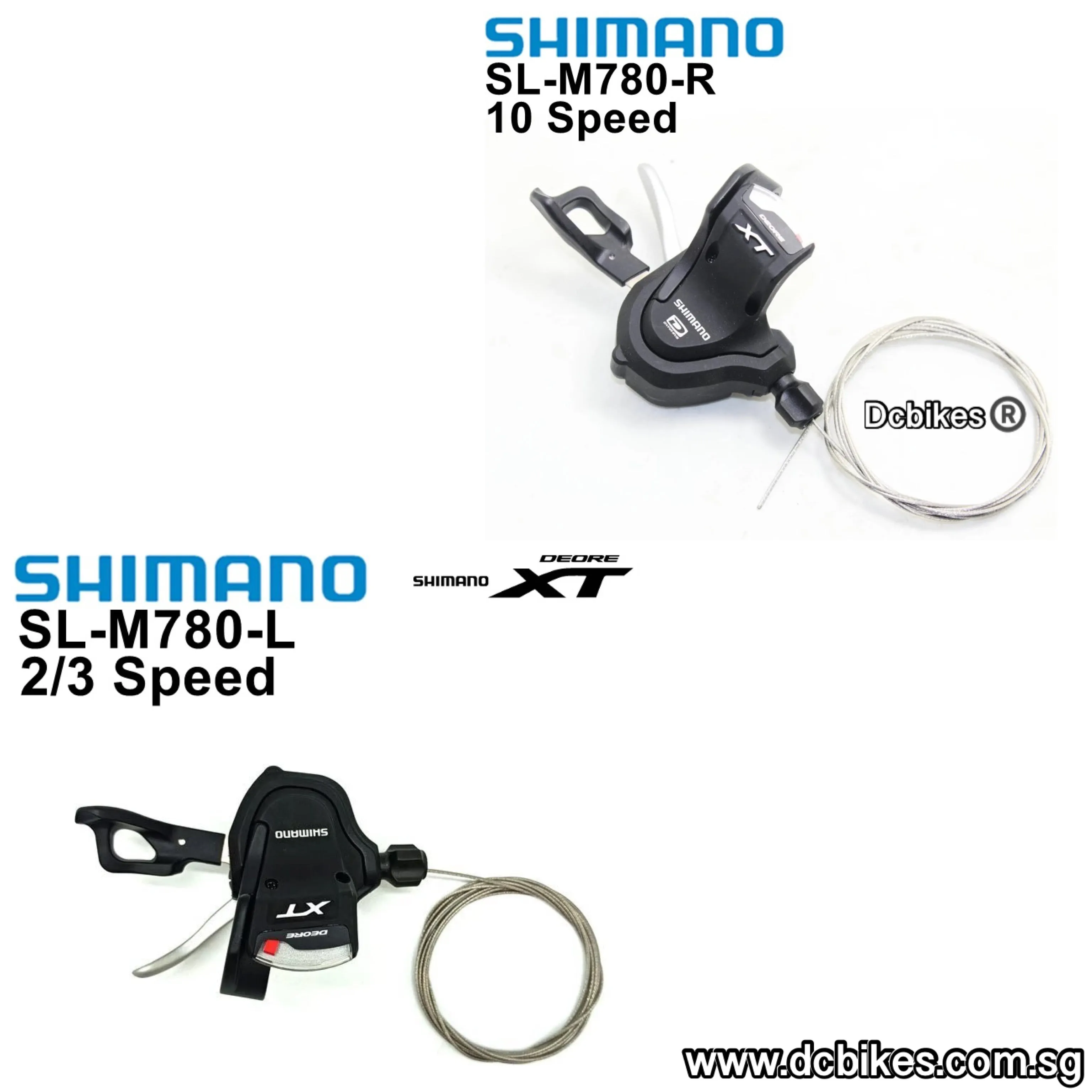 Shimano XT 2/3/10 Speed M780 MTB Right Trigger Shifter