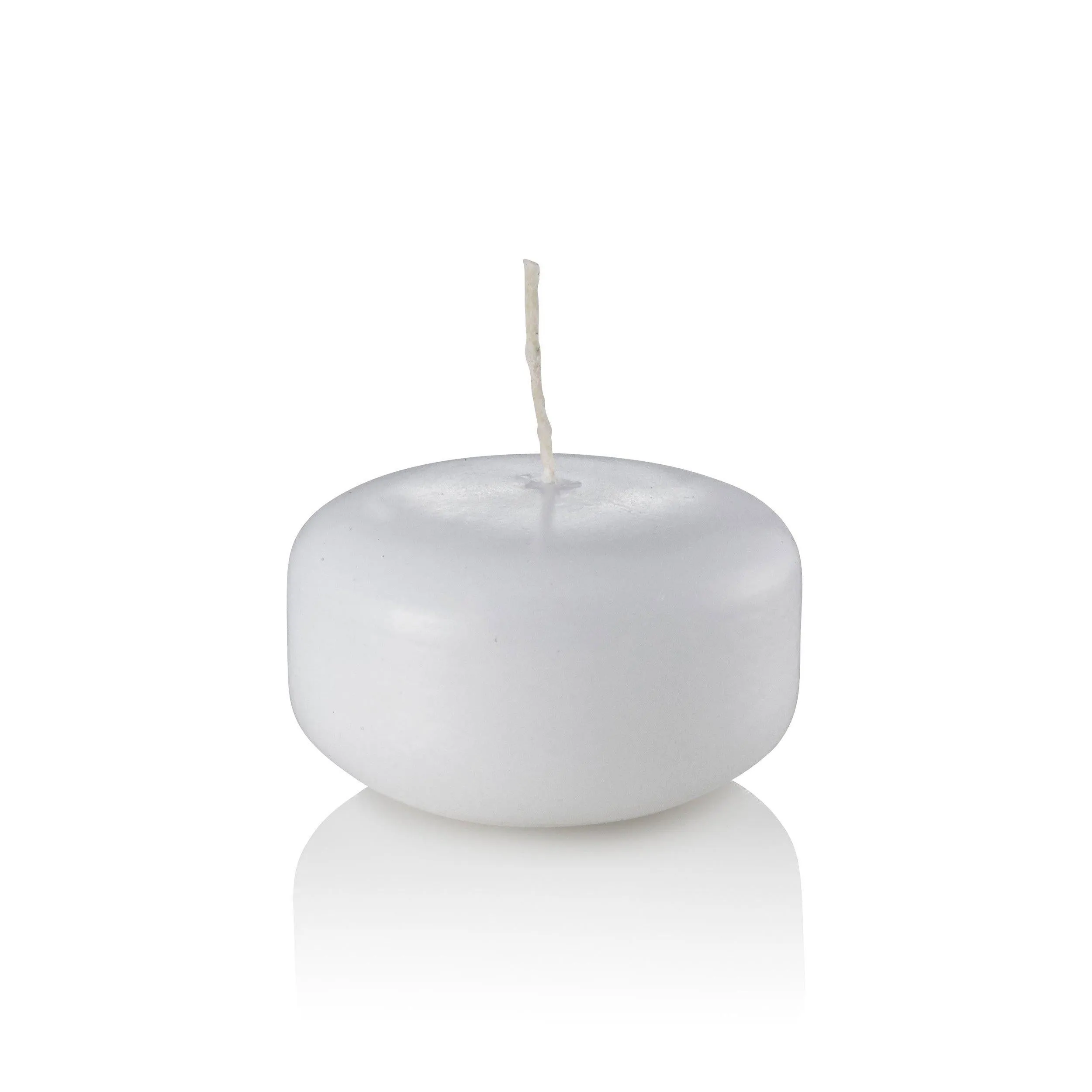 Small 2" Floating Candles, White, Unscented, Bulk