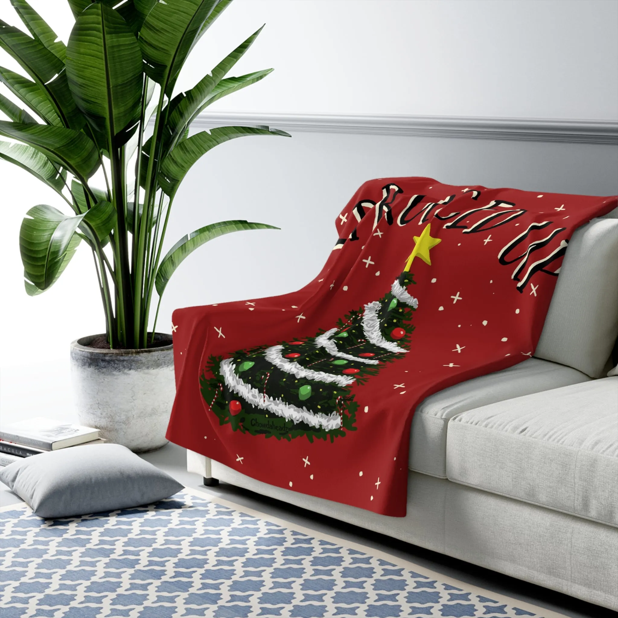 Spruced Up Sherpa Fleece Blanket