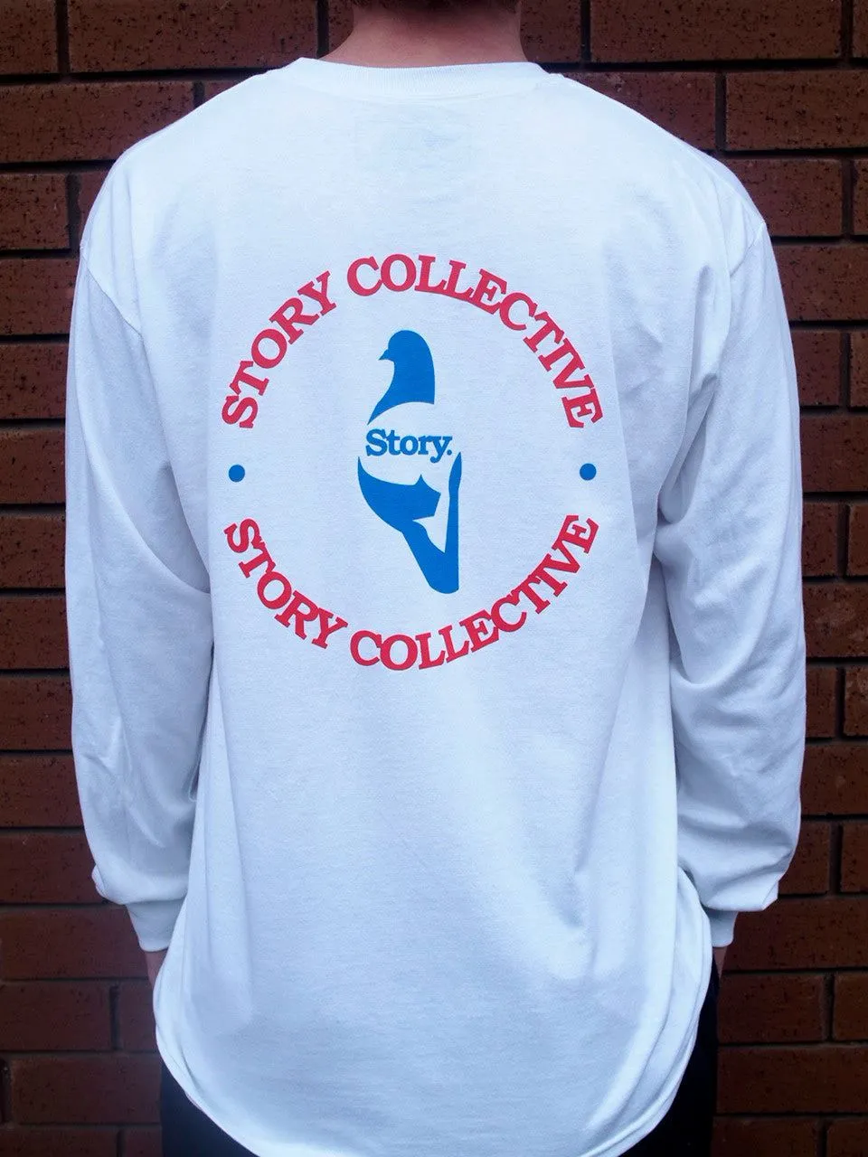 Story Collective Circle Long Sleeve Tee White