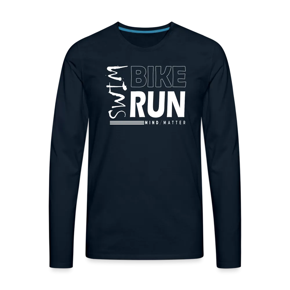 Swim-Bike-Run- Men's Premium Long Sleeve T-Shirt