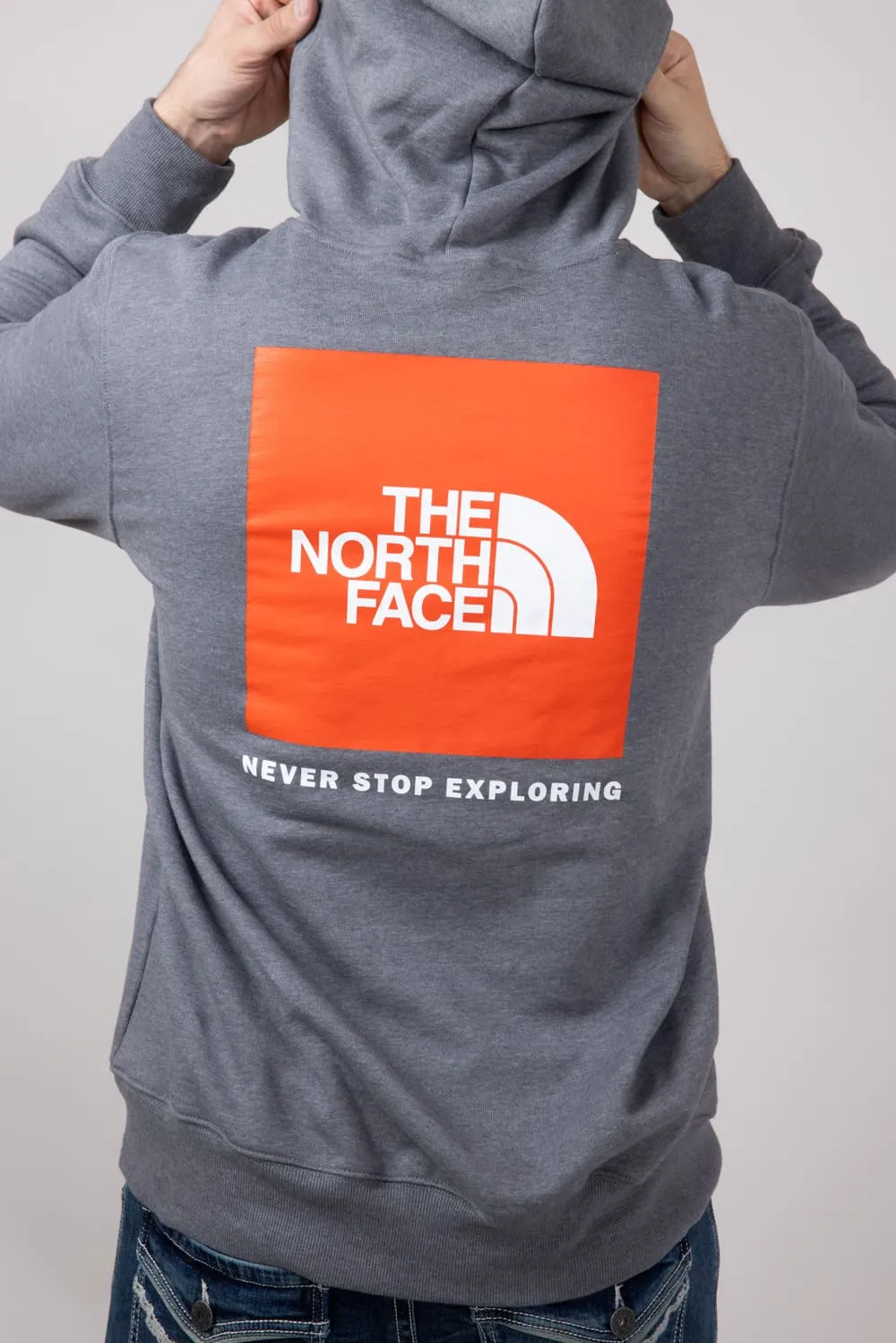 The North Face Box Logo Hoodie for Men in Grey | NF0A7UNS-8E0-GRY