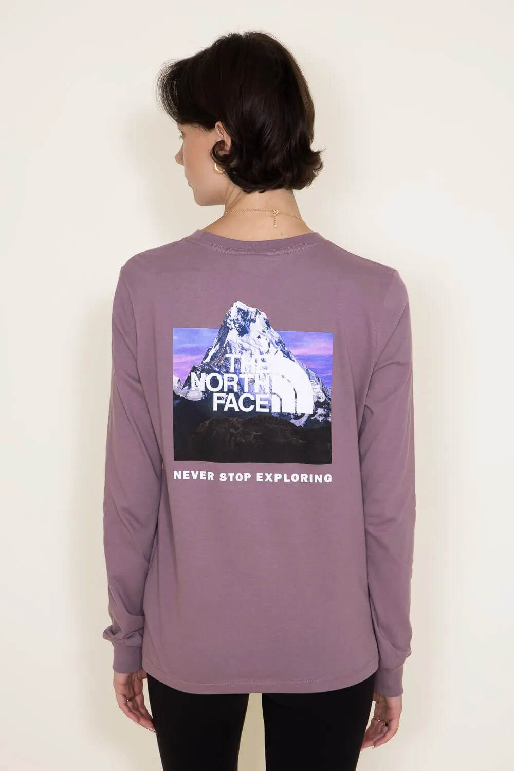 The North Face Box NSE Long Sleeve T-Shirt for Women in Purple | NF0A84GI-I0V