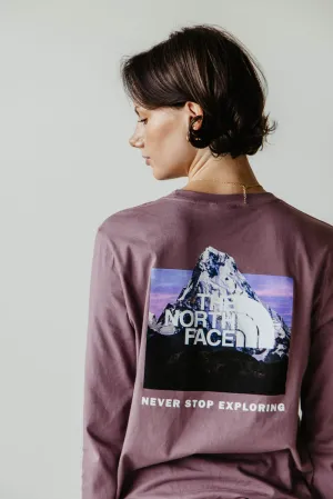 The North Face Box NSE Long Sleeve T-Shirt for Women in Purple | NF0A84GI-I0V
